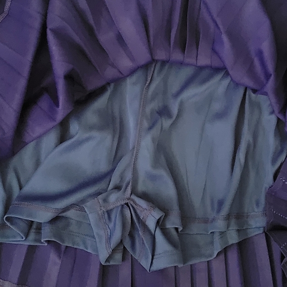 Nylon Apparel Women's Zip Up Fit & Flare Sequins Mini Pleated Skort Royal  Blue - Picture 11 of 14